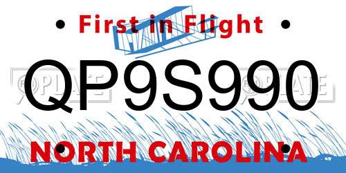 QP9S990 North Carolina License Plate