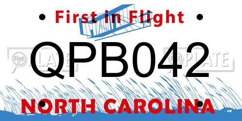 QPB042 North Carolina License Plate