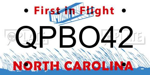 QPBO42 North Carolina License Plate