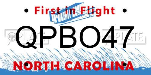 QPBO47 North Carolina License Plate