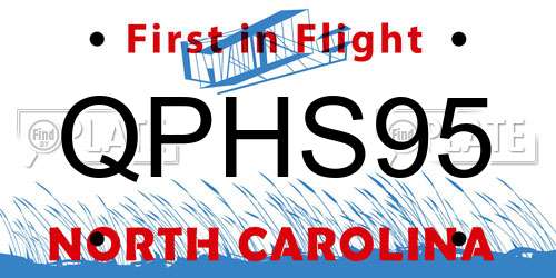 QPHS95 North Carolina License Plate