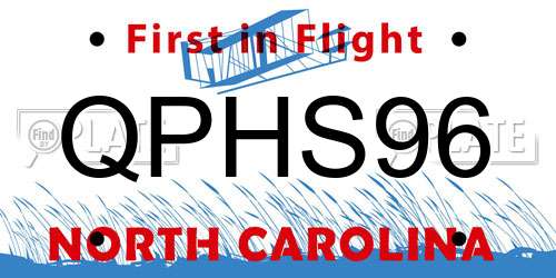 QPHS96 North Carolina License Plate