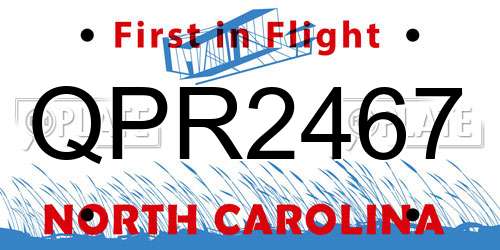 QPR2467 North Carolina License Plate