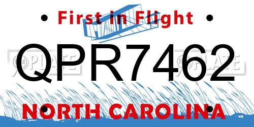 QPR7462 North Carolina License Plate