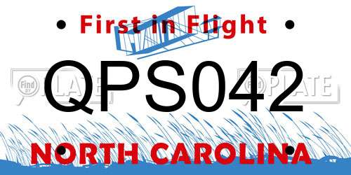 QPS042 North Carolina License Plate