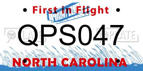 QPS047 North Carolina License Plate