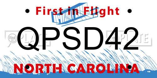 QPSD42 North Carolina License Plate
