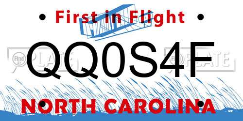 QQ0S4F North Carolina License Plate