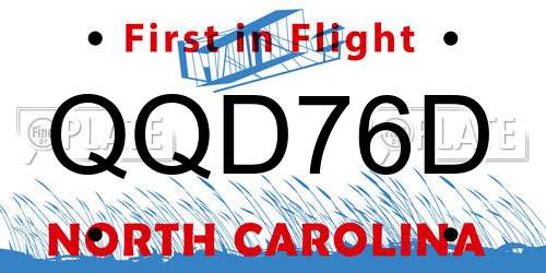 QQD76D North Carolina License Plate