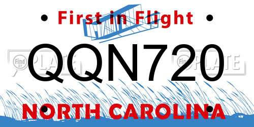 QQN720 North Carolina License Plate