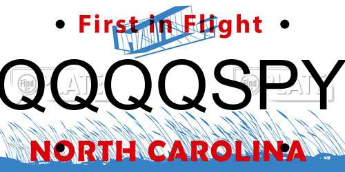QQQQSPY North Carolina License Plate