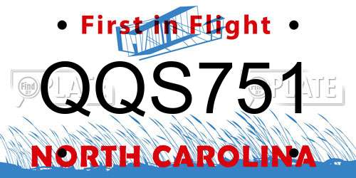 QQS751 North Carolina License Plate