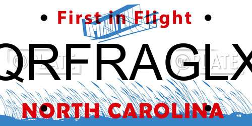 QRFRAGLX North Carolina License Plate