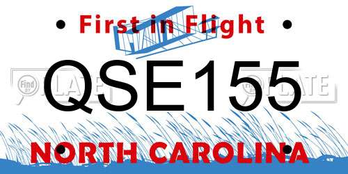 QSE155 North Carolina License Plate