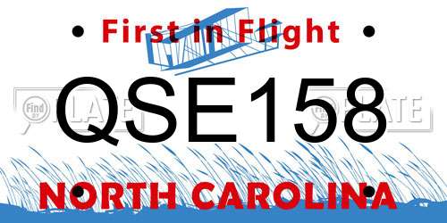 QSE158 North Carolina License Plate