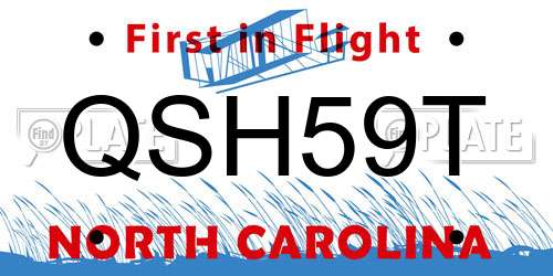 QSH59T North Carolina License Plate
