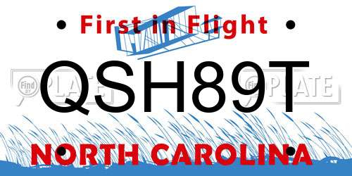 QSH89T North Carolina License Plate
