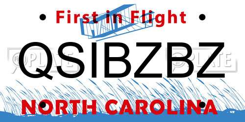 QSIBZBZ North Carolina License Plate