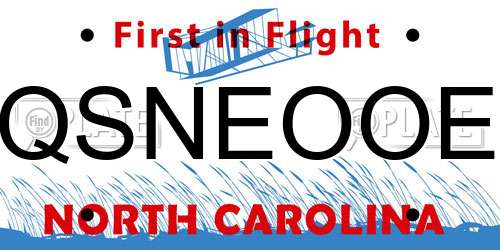 QSNEOOE North Carolina License Plate