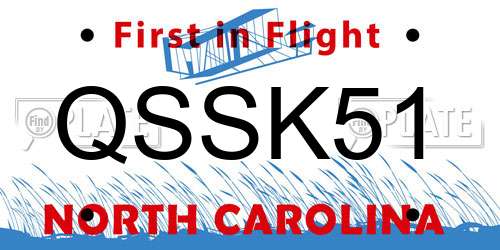 QSSK51 North Carolina License Plate