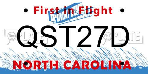 QST27D North Carolina License Plate