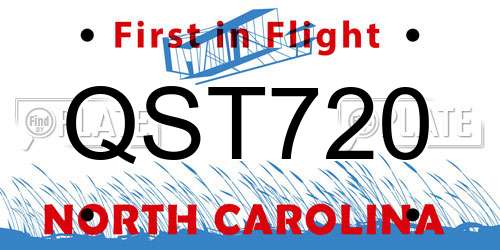 QST720 North Carolina License Plate