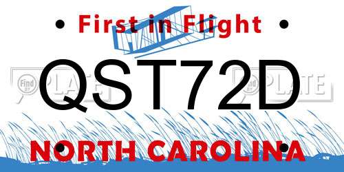 QST72D North Carolina License Plate