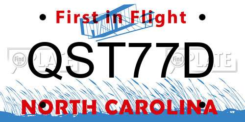 QST77D North Carolina License Plate
