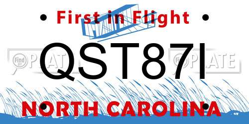 QST87I North Carolina License Plate