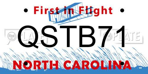 QSTB71 North Carolina License Plate