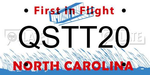 QSTT20 North Carolina License Plate
