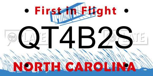QT4B2S North Carolina License Plate