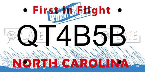QT4B5B North Carolina License Plate