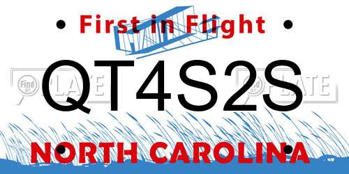 QT4S2S North Carolina License Plate