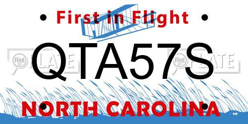 QTA57S North Carolina License Plate