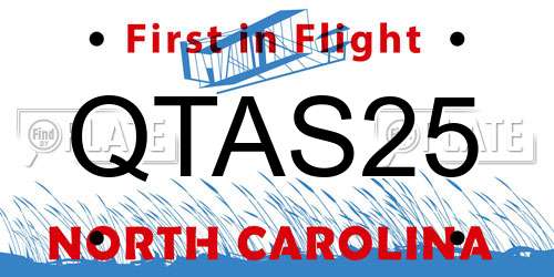 QTAS25 North Carolina License Plate