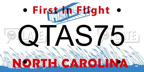 QTAS75 North Carolina License Plate