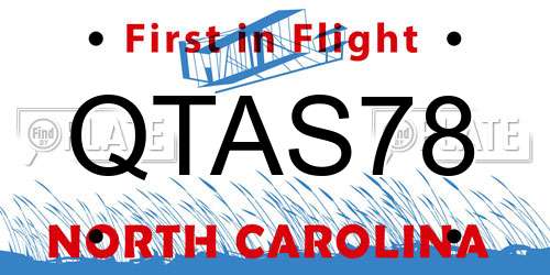 QTAS78 North Carolina License Plate