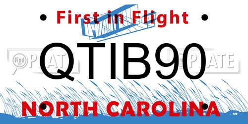 QTIB90 North Carolina License Plate