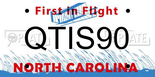 QTIS90 North Carolina License Plate