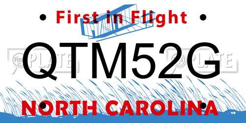 QTM52G North Carolina License Plate