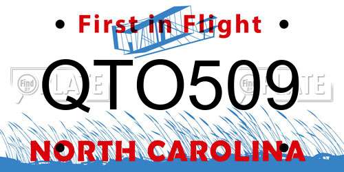 QTO509 North Carolina License Plate