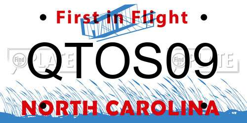 QTOS09 North Carolina License Plate