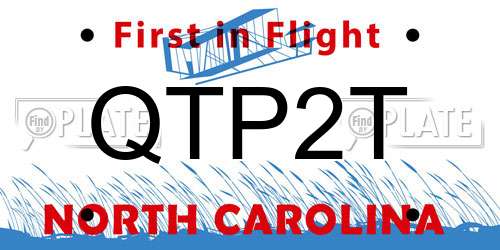 QTP2T North Carolina License Plate