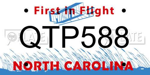 QTP588 North Carolina License Plate
