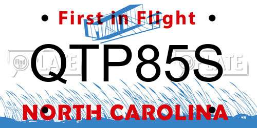 QTP85S North Carolina License Plate