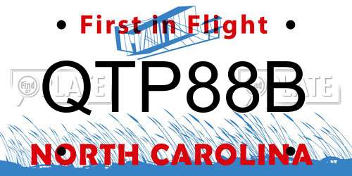 QTP88B North Carolina License Plate