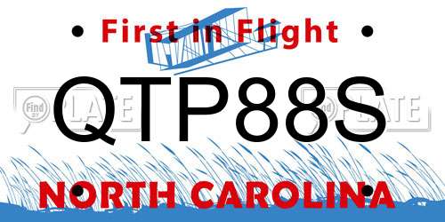 QTP88S North Carolina License Plate