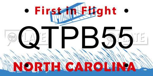 QTPB55 North Carolina License Plate