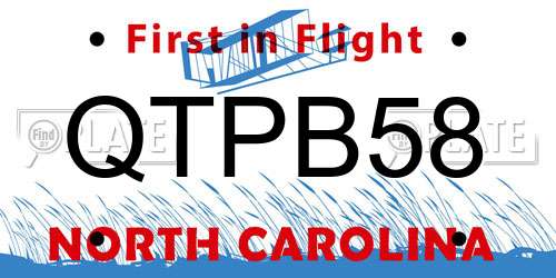 QTPB58 North Carolina License Plate